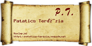 Patatics Terézia névjegykártya